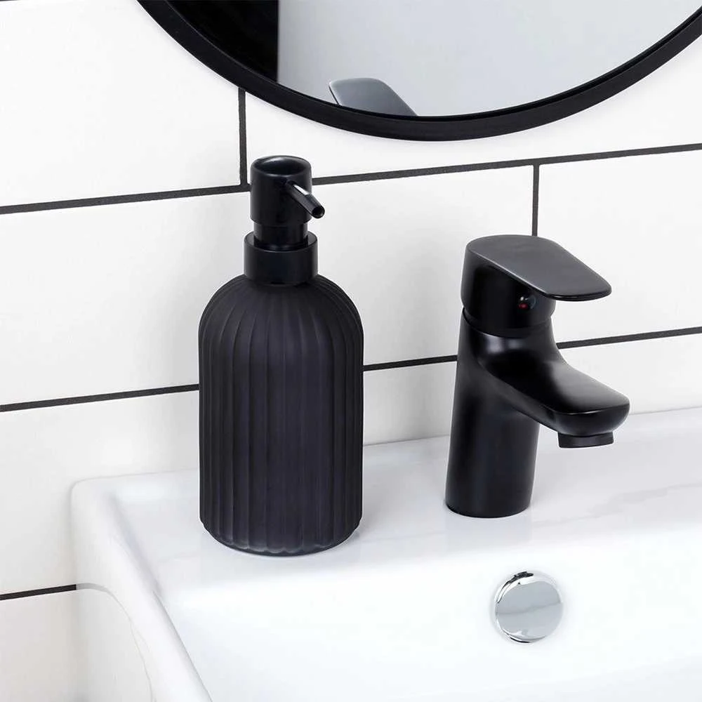 Muilo dozatoriaus stiklas juodas 400 ml