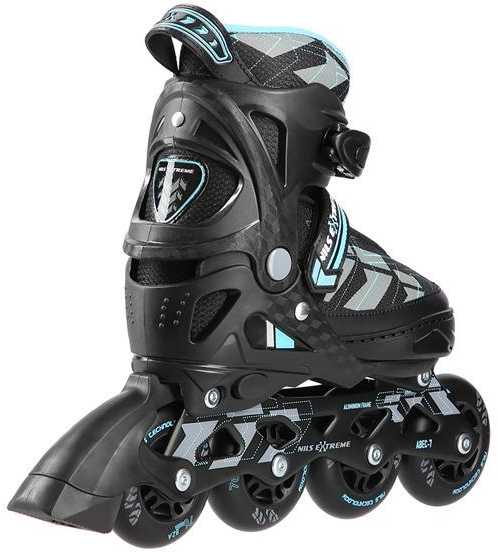 NA11002 Juodas/MĖLYNAS DYDIS. M (35-38) NILS EXTREME INLINE pačiūžos
