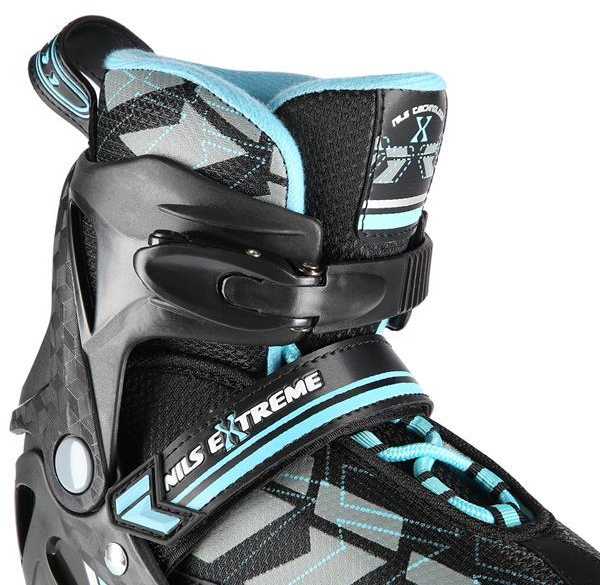 NA11002 Juodas/MĖLYNAS DYDIS. M (35-38) NILS EXTREME INLINE pačiūžos