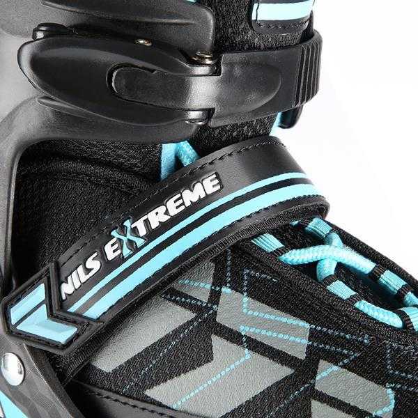 NA11002 Juodas/MĖLYNAS DYDIS. M (35-38) NILS EXTREME INLINE pačiūžos