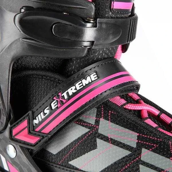 NA11002 Juodas/PURPURINIS DYDIS. L (39-42) NILS EXTREME INLINE pačiūžos