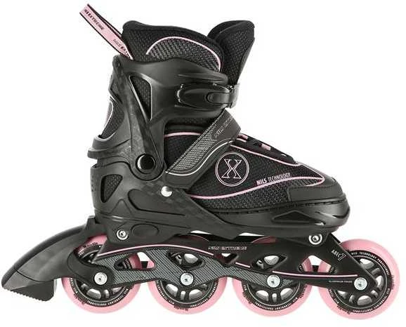 NA11008 Juodas-RAUSVAS DYDIS. M (35-38) NILS EXTREME INLINE pačiūžos