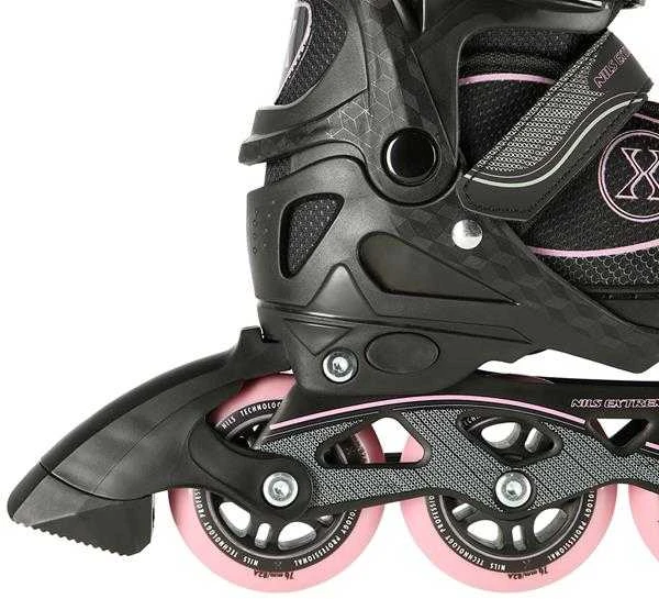NA11008 Juodas-RAUSVAS DYDIS. M (35-38) NILS EXTREME INLINE pačiūžos