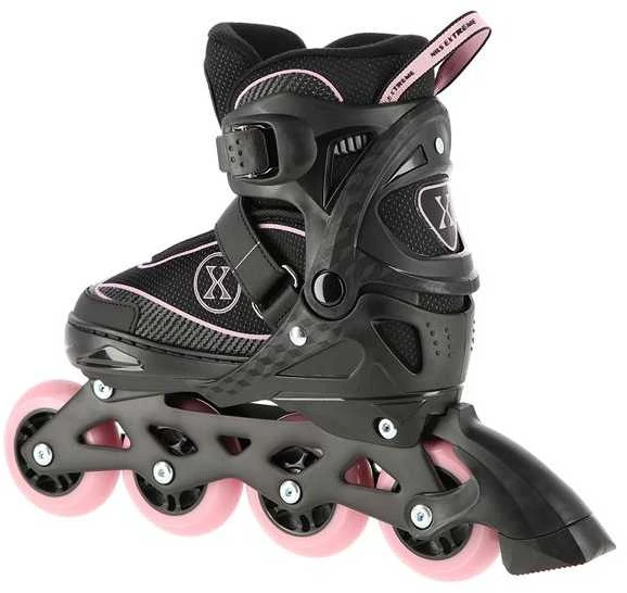 NA11008 Juodas-RAUSVAS DYDIS. M (35-38) NILS EXTREME INLINE pačiūžos