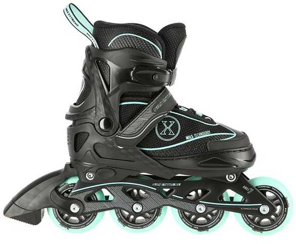 NA11008 JUODOS IR MĖTINĖS DYDŽIO. M (35-38) NILS EXTREME INLINE pačiūžos