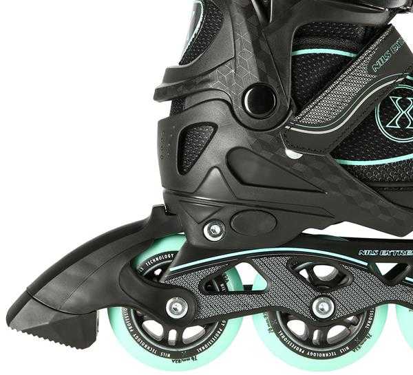 NA11008 JUODOS IR MĖTINĖS DYDŽIO. M (35-38) NILS EXTREME INLINE pačiūžos