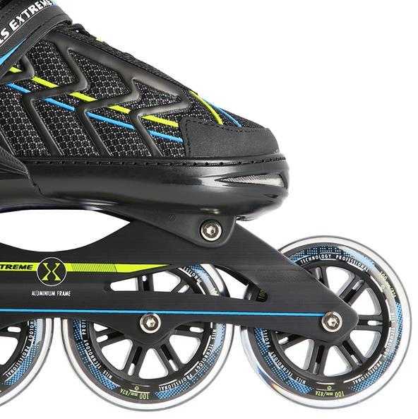 NA1128 Juodas-LIME DYDIS. L(39-42) NILS EXTREME INLINE RIEDŽIAI