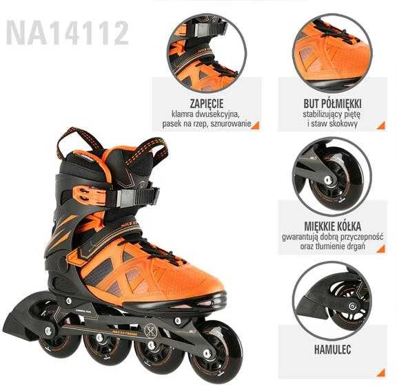 NA14112 JUODAI ORANŽINIS DYDIS. 39 NILS EXTREME INLINE RIUDŽIAI