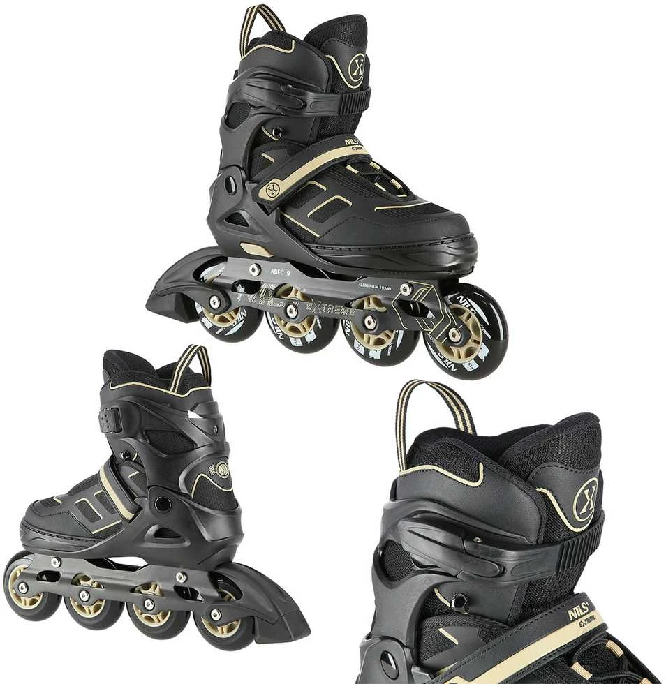 NA14174 JUODOS IR SEMĖS spalvos DYDIS. L (39-42) NILS EXTREME INLINE pačiūžos