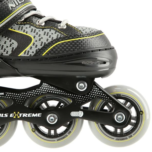 NA14198 Juodas-GELTONAS DYDIS. S (31-34) NILS EXTREME INLINE pačiūžos