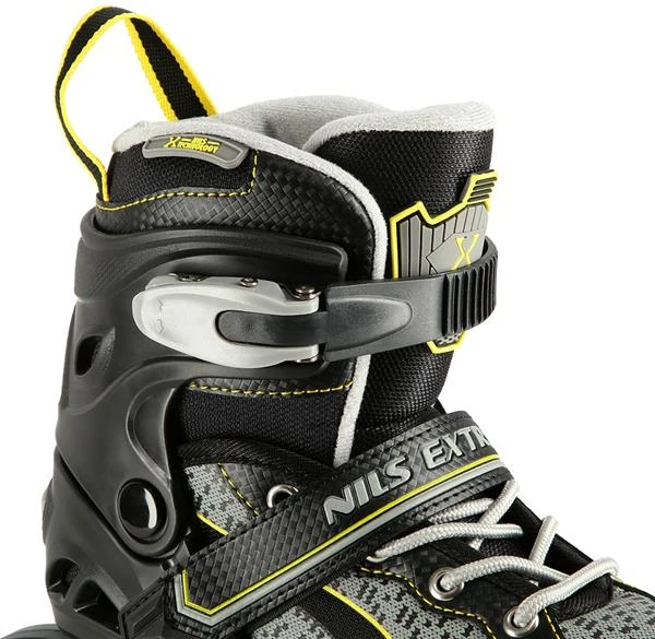 NA14198 Juodas-GELTONAS DYDIS. S (31-34) NILS EXTREME INLINE pačiūžos