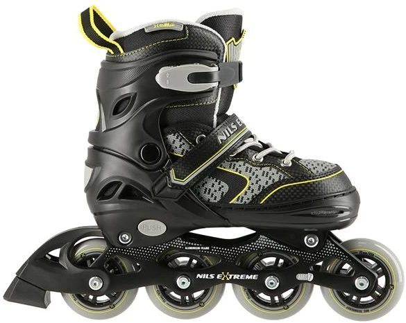 NA14198 Juodas-GELTONAS DYDIS. S (31-34) NILS EXTREME INLINE pačiūžos