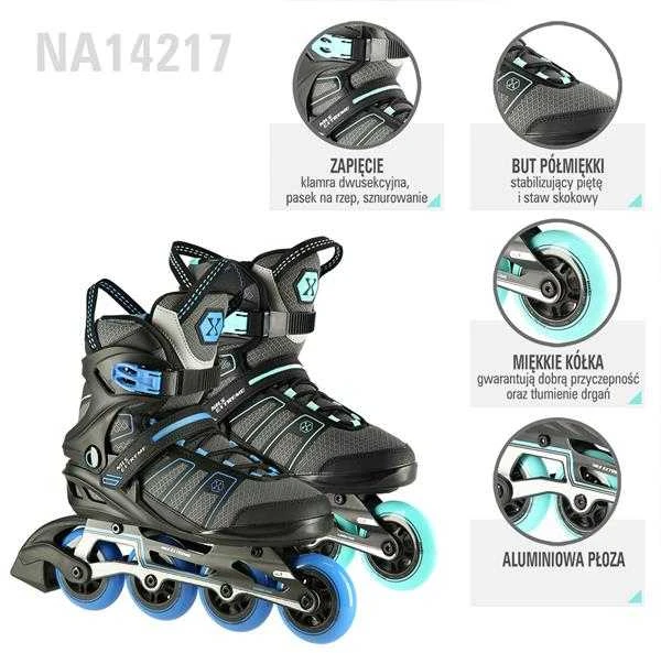 NA14217 Juodas-MĖLYNAS DYDIS. 39 NILS EXTREME INLINE RIUDŽIAI