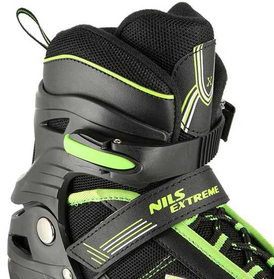 NA19088 JUODAI ŽALIAI DYDIS. L (39-42) NILS EXTREME INLINE pačiūžos
