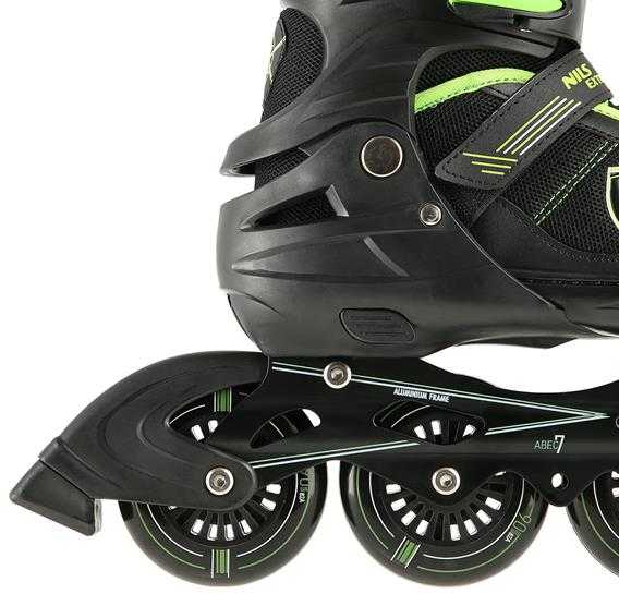 NA19088 JUODAI ŽALIAI DYDIS. L (39-42) NILS EXTREME INLINE pačiūžos