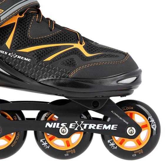 NA9022 JUODOS/ORANŽINĖS 42 DYDŽIO NILS EXTREME INLINE pačiūžos
