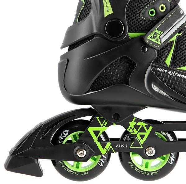 NA9022 JUODOS/ŽALIOS 38 DYDŽIO NILS EXTREME INLINE pačiūžos