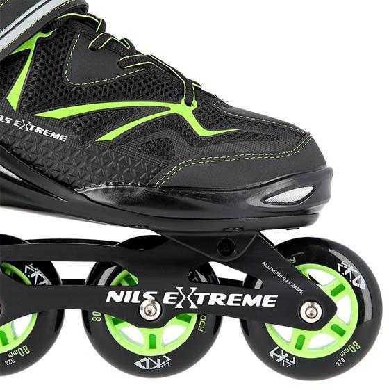 NA9022 JUODOS/ŽALIOS 40 DYDŽIO NILS EXTREME INLINE pačiūžos