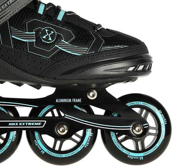 NA9157 JUODOS IR MĖTINĖS DYDŽIO. 40 NILS EXTREME INLINE pačiūžos