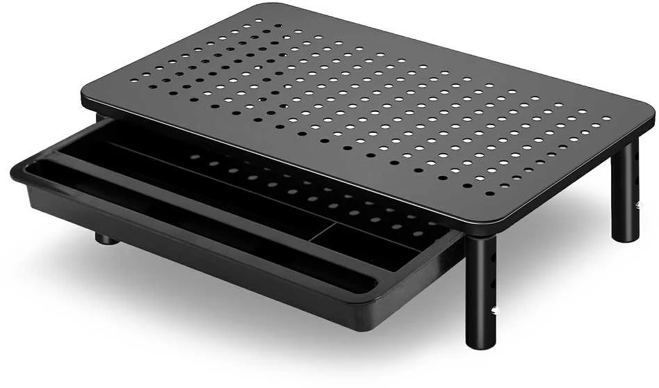 NANKIN nešiojamojo kompiuterio monitoriaus stovas, juodas + stalčius