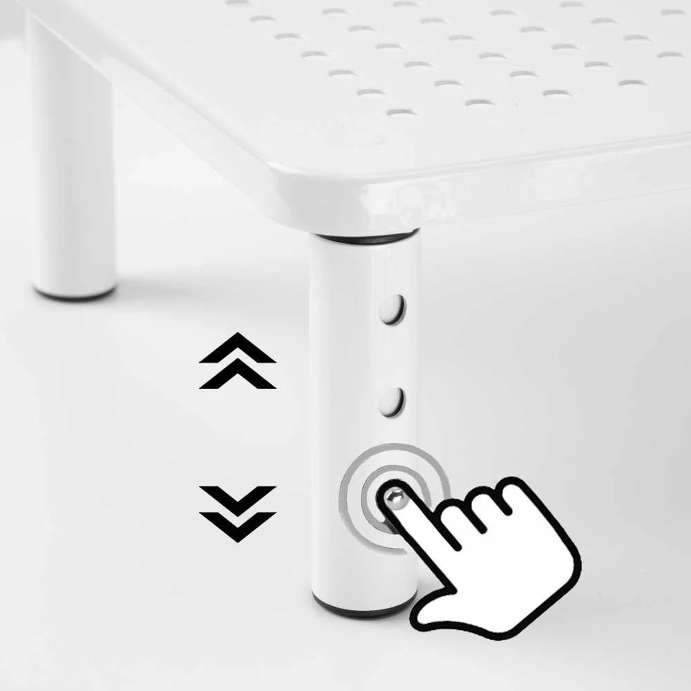 NANKIN nešiojamojo kompiuterio monitoriaus stovas, baltas + stalčius