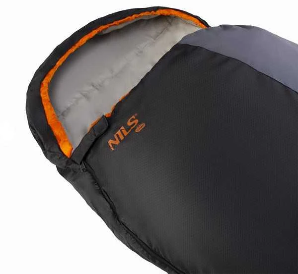NC1705 YPAČ ŠVIESUS miegmaišis PILKA ORANŽINĖ NILS STOVYKLĖ