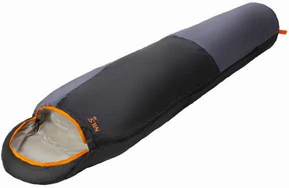 NC1705 YPAČ ŠVIESUS miegmaišis PILKA ORANŽINĖ NILS STOVYKLĖ