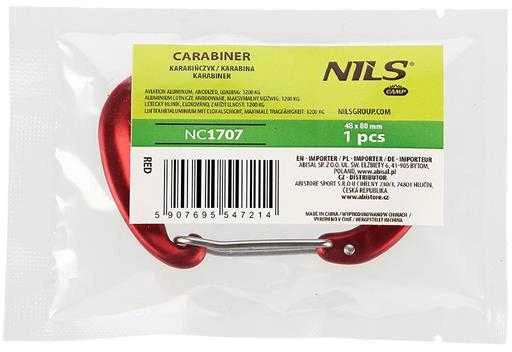 NC1707 RAUDONAS KARABINIS 12KN NILS CAMP