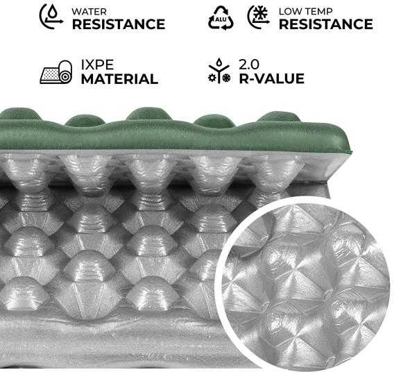 NC17105 STOVYKLĖS KILIMAS SU ALUMINIUMINIU PAPILDYMU + IXPE 40 CM Žalias NILS STOVYKLĖ