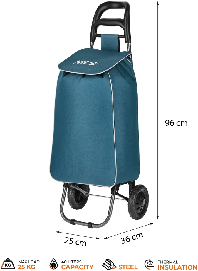 NC17106 PIRKINIŲ VEŽIMĖLIS 40L TURKO SPALVOS NILS