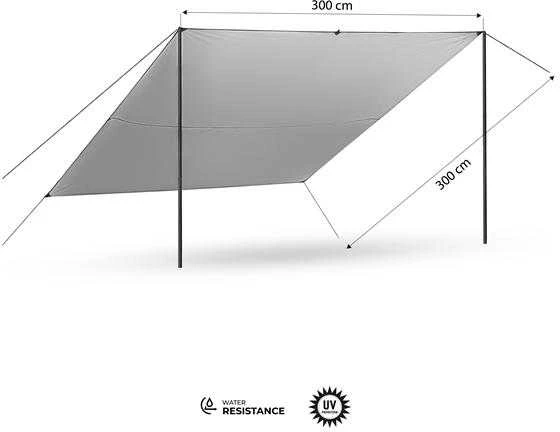 NC17107 TARP KEMPINGO AUDA 300X300 CM Žalias NILS CAMP