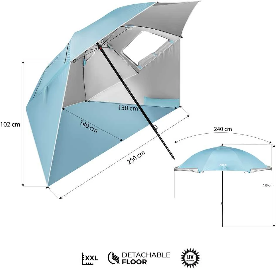 NC17114 SKĖTIS/PAPLŪDŽIO EKRANAS 2IN1 XXL 240 CM MĖLYNAS NILS