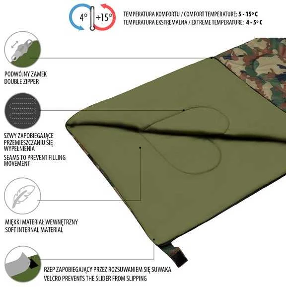 NC2002 CAMO SLEEPING BAG NILS STOVYKLĖ