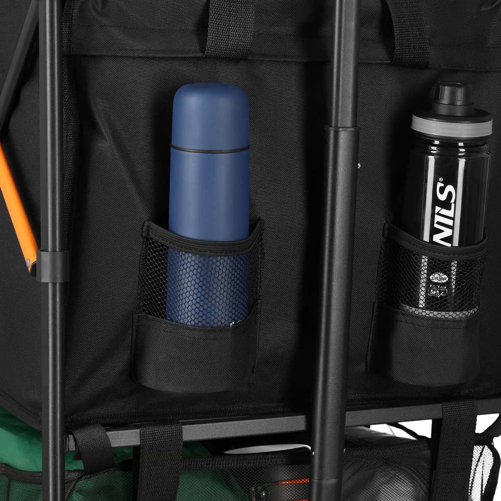 NC2607 XXL kelioninis vežimėlis juodos-oranžinės spalvos 160 l NILS CAMP