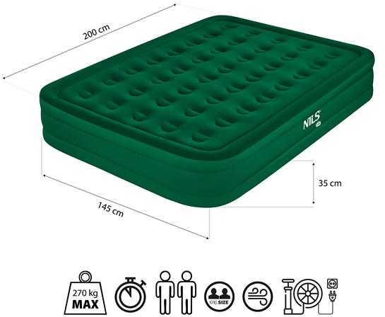 NC2808 DVIGUBAS KARALIAUS DYDŽIO ČIUŽINIS ŽALIAS + ELEKTRINIS PUMPAS NILS CAMP