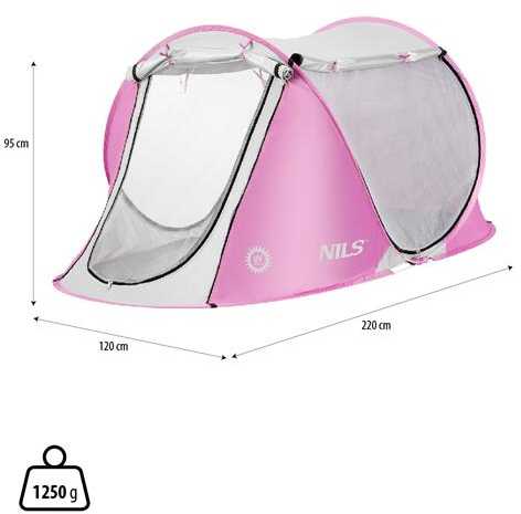 NC3043 Rožinis SELF UP SET UP BEACH TENT NILS