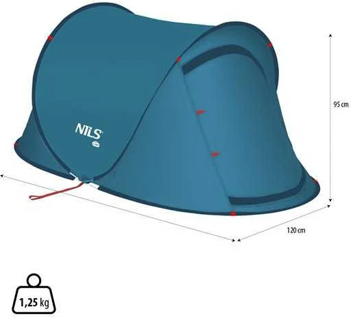 NC3743 PATS STATYMAS KEMPINGAS TENT Mėlynas NILS CAMP