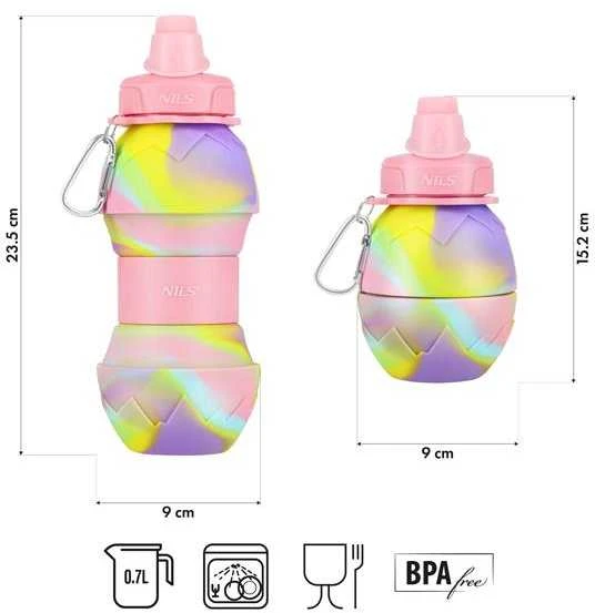 NC4102 SULANKSTAMAS SILIKONINIS BUTELIS, 700 ml ROŽINIS NILS
