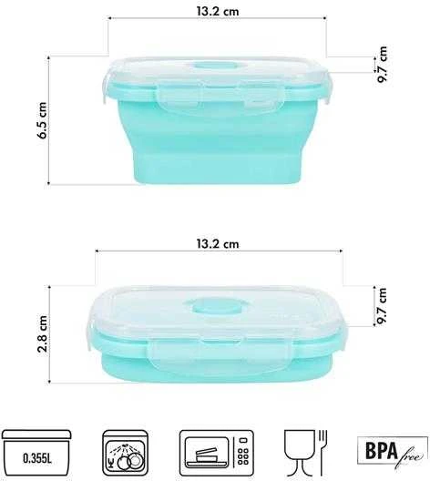 NC4105 KONTEINER / PIETŲ DĖŽĖ SULANKSTAMAS MINT 355ml NILS CAMP