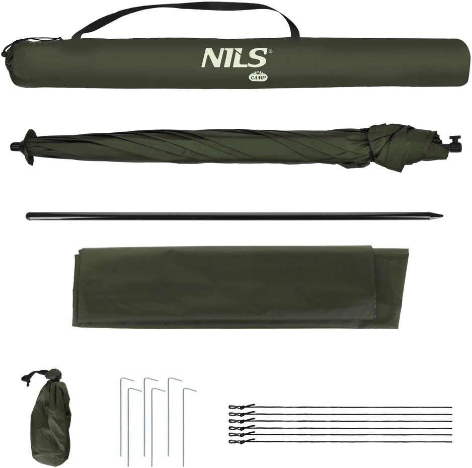 NC4702 Žvejybos skėtis su šoniniu skydu NILS CAMP