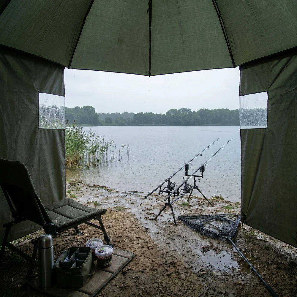 NC4702 Žvejybos skėtis su šoniniu skydu NILS CAMP