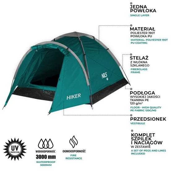 NC6010 Žalias CAMPING TENT HIKER NILS CAMP