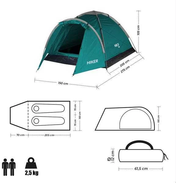 NC6010 Žalias CAMPING TENT HIKER NILS CAMP