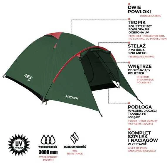 NC6013 ŽALIA IR RAUDONA ROCKER NILS CAMP PAlapinė