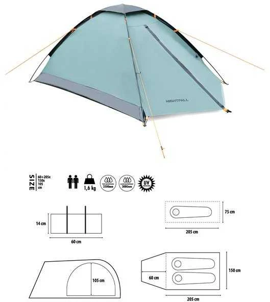 NC6033 CAMPING TENT Žalias NIGHTFALL NILS CAMP