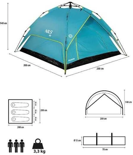 NC7819 Mėlynas SHADOW TENT NILS CAMP