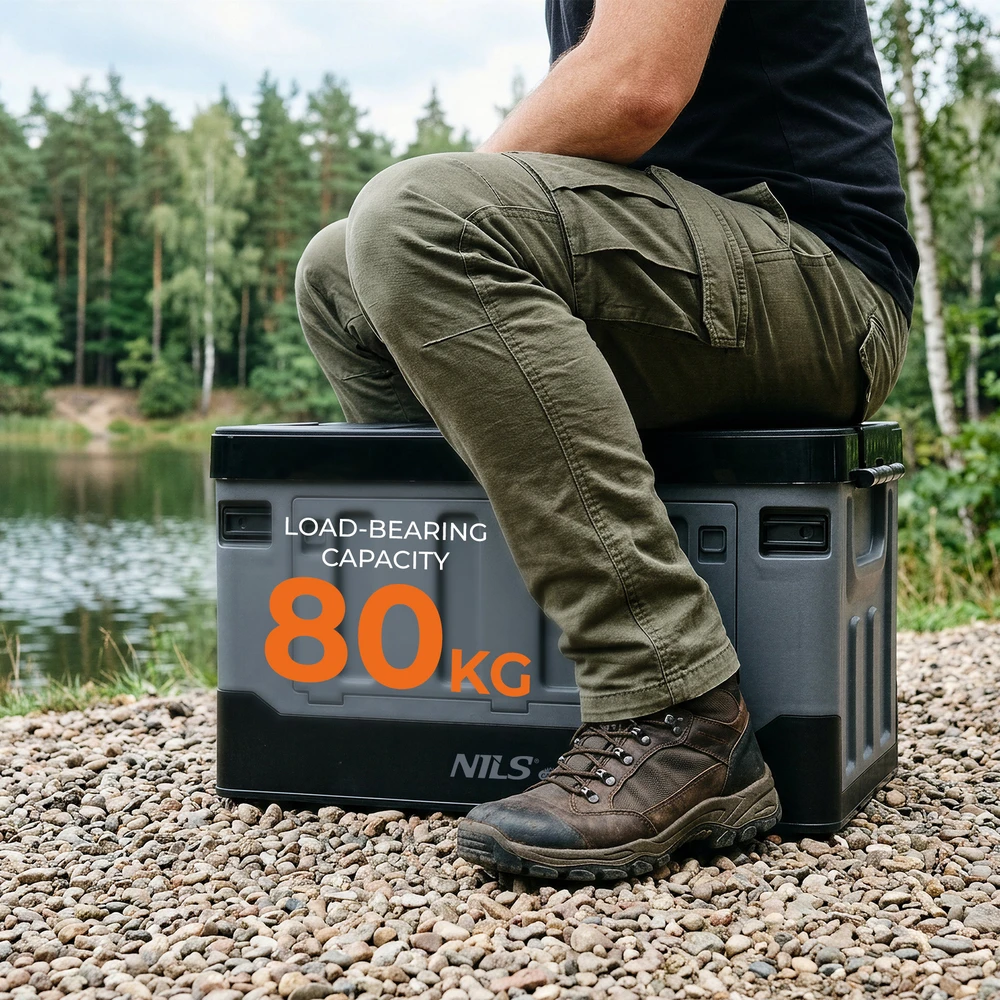 NCB4602 TRANSPORTAVIMO DĖŽĖ 38L PILKA-JUODA NILS CAMP