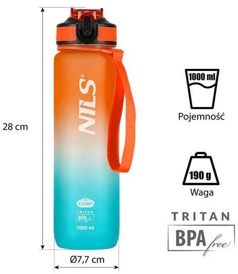 Gertuvė NCD68 ORANŽINĖ-MĖLYNA TRITANO BUTELIŲ NILS STOVYKLĖ