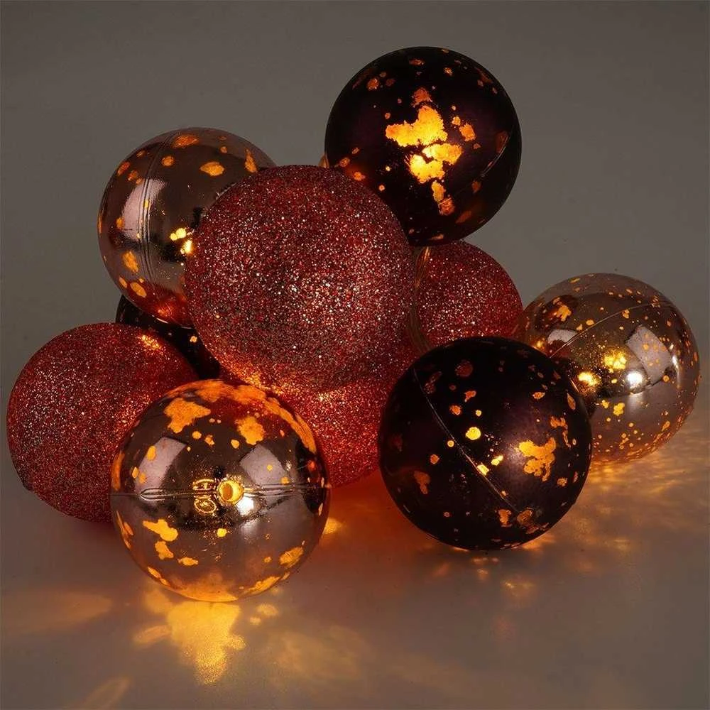 Nedūžtantys violetiniai kalėdinės eglutės šviestuvai 10 LED 4 cm