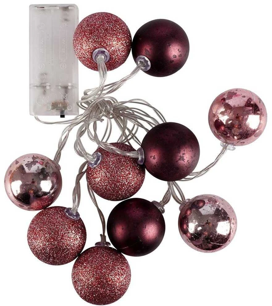 Nedūžtantys violetiniai kalėdinės eglutės šviestuvai 10 LED 4 cm